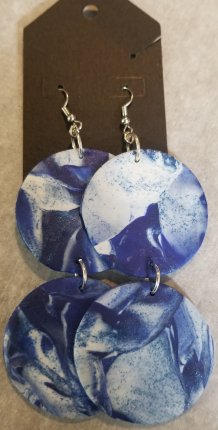 Denim Hoops Polymer Clay Earrings