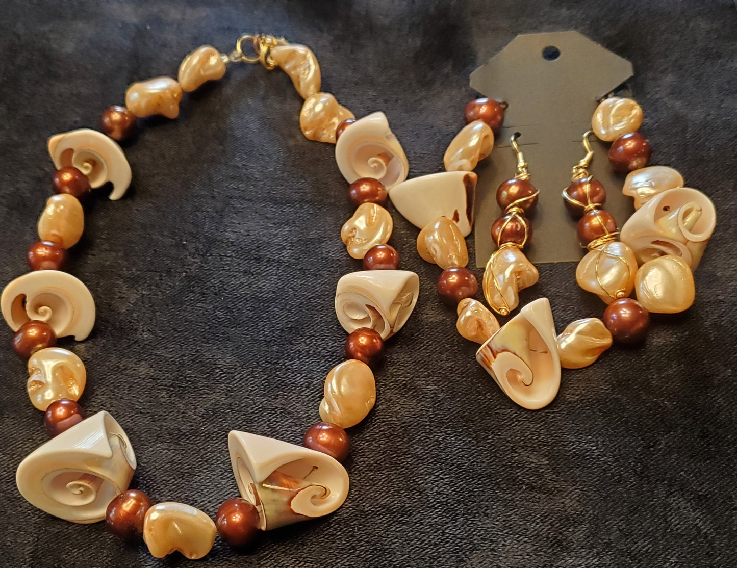 Cultured Pearl and Shell Necklace Set