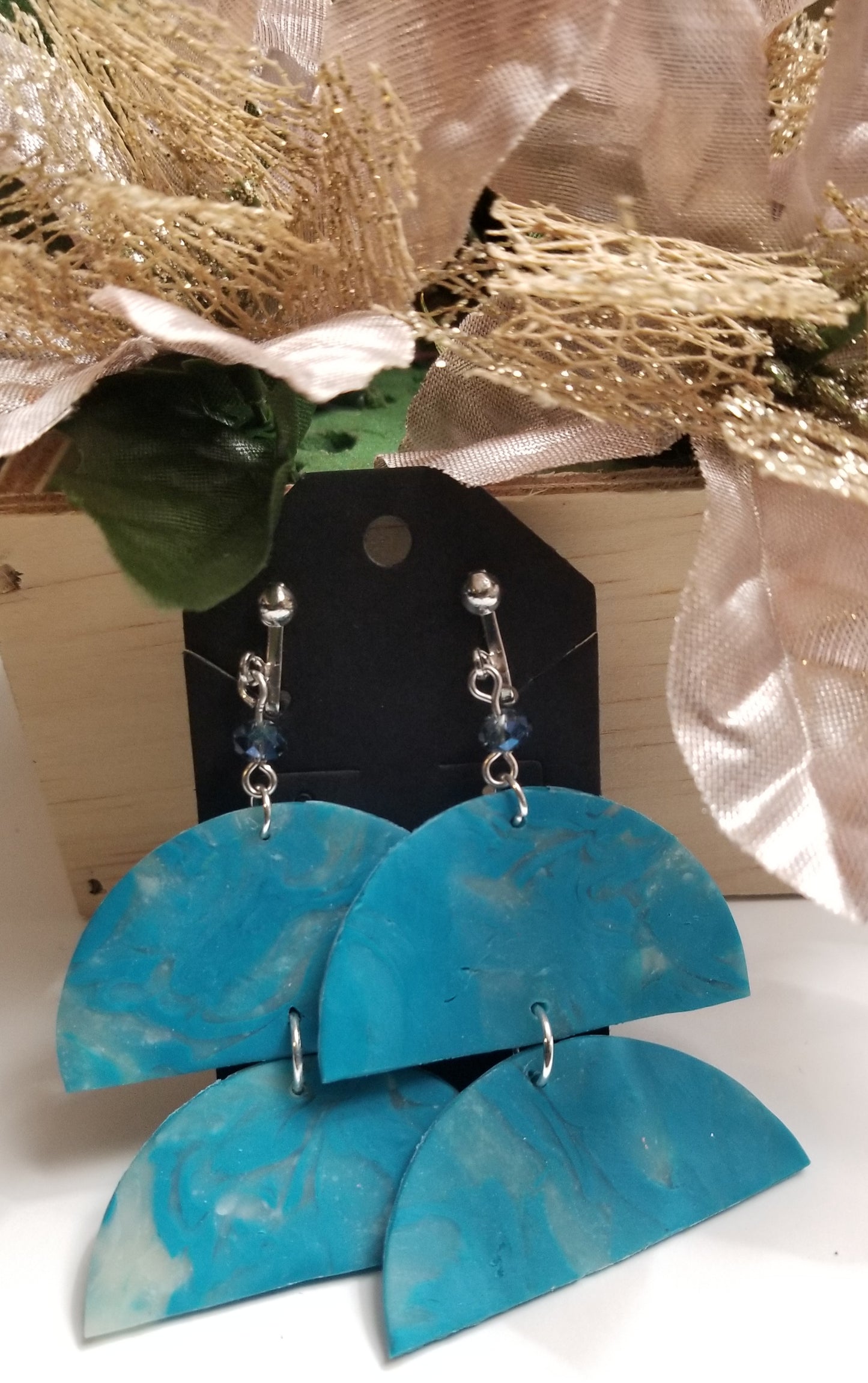 Teal Arc Earrings