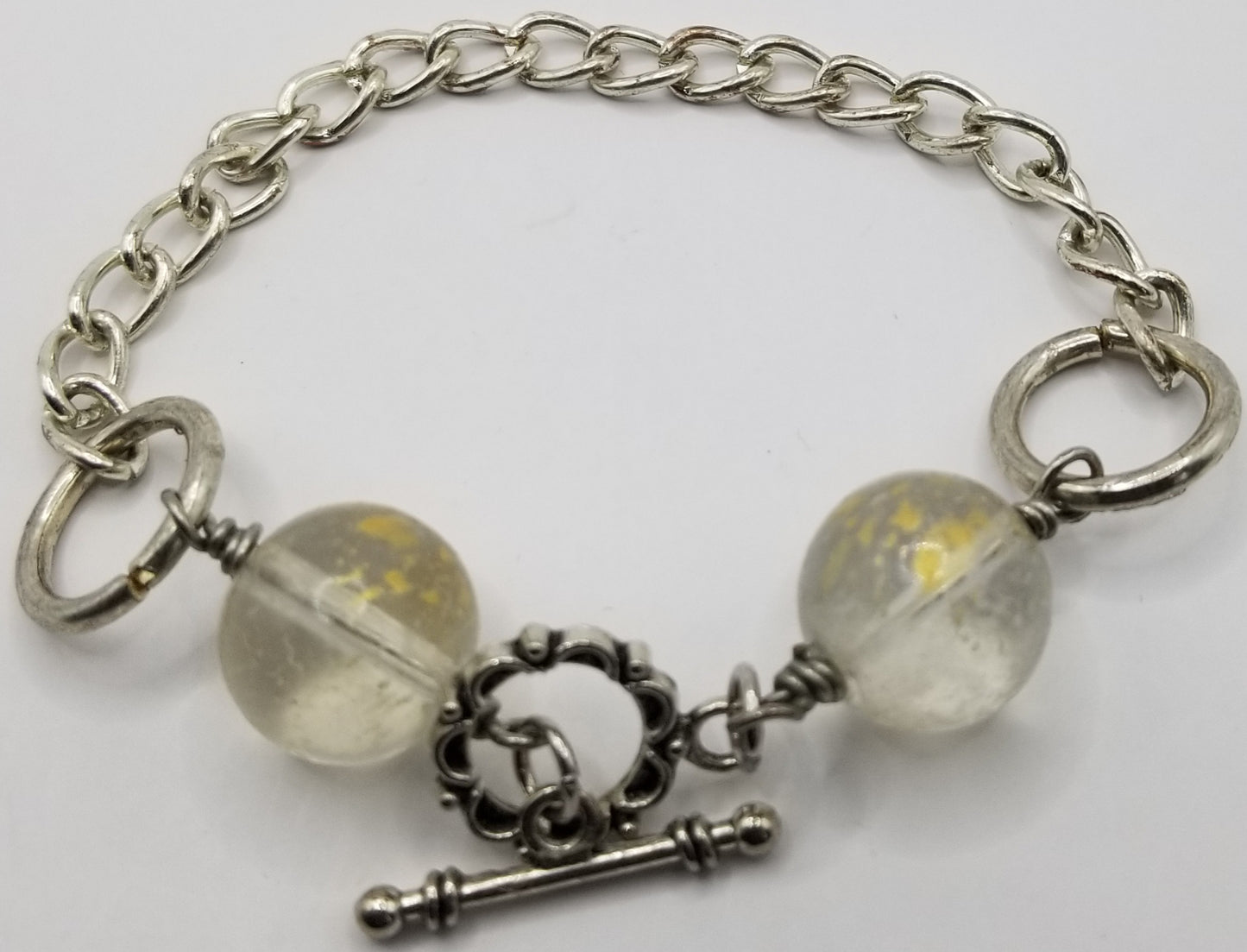 Clear Gold Spackled Charm Ready Bracelet