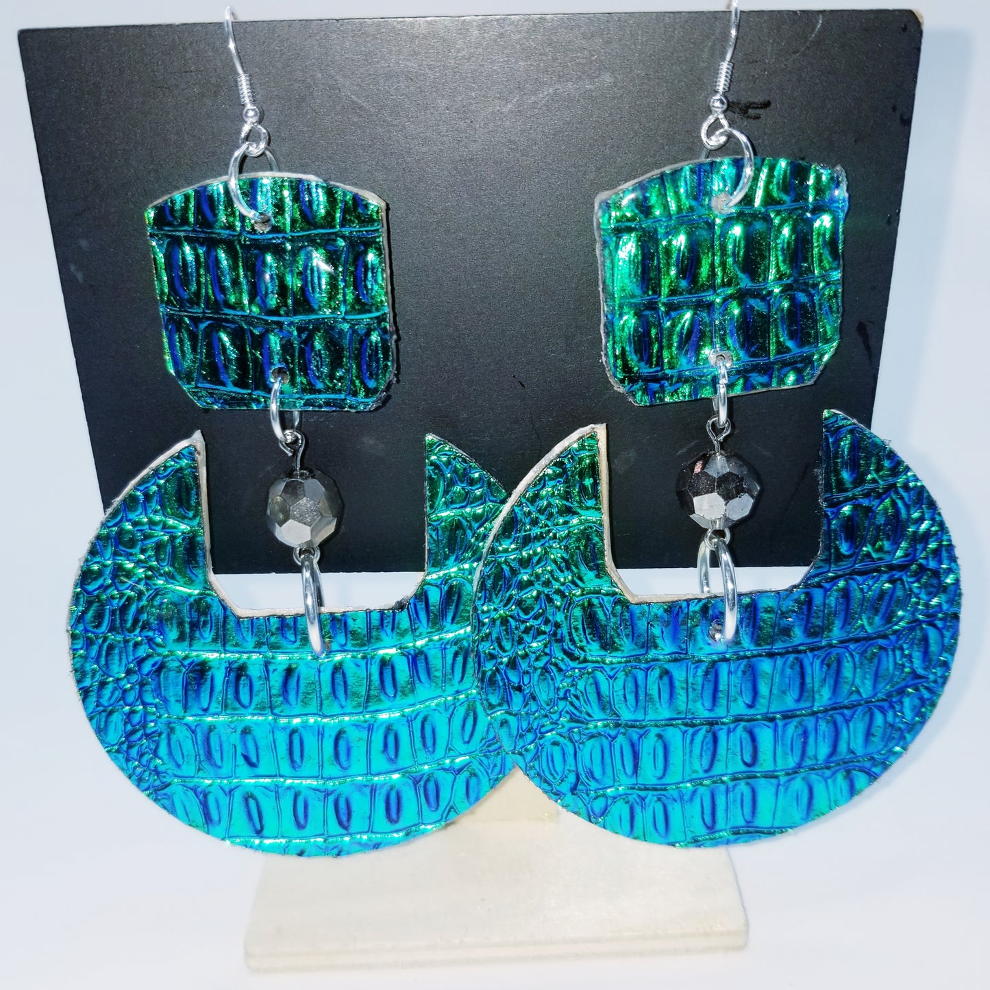 Shimmering Blue Geo Lux Earrings
