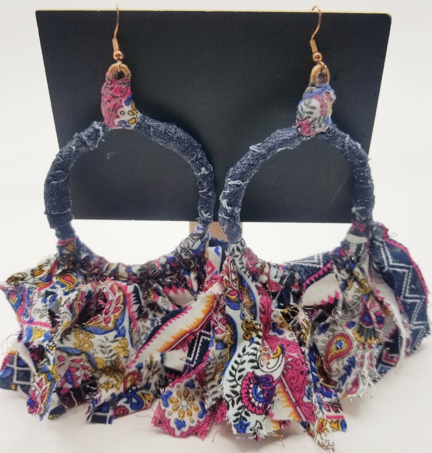 Boho Denim Burst Earrings