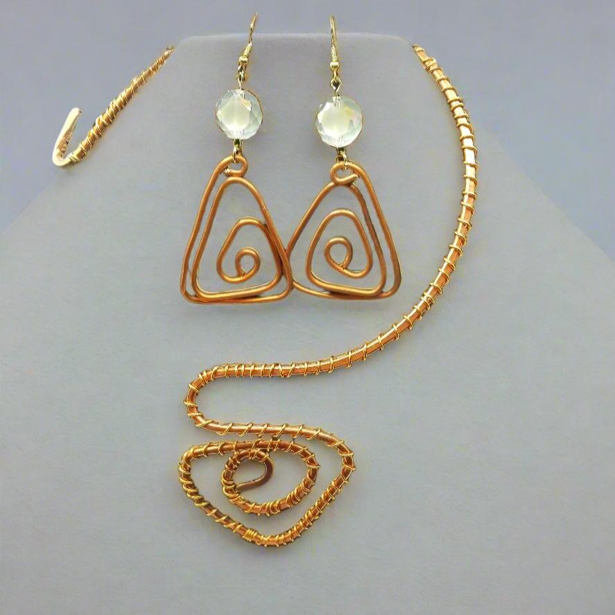 Beautiful Triangle Geo Shaped Copper Necklace