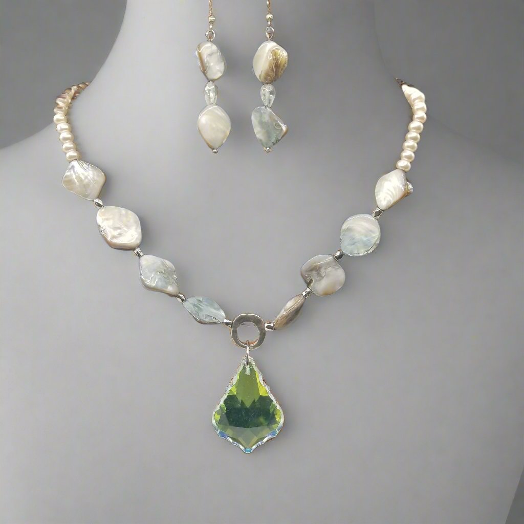 Crystalline Keshi Pearl Necklace Set