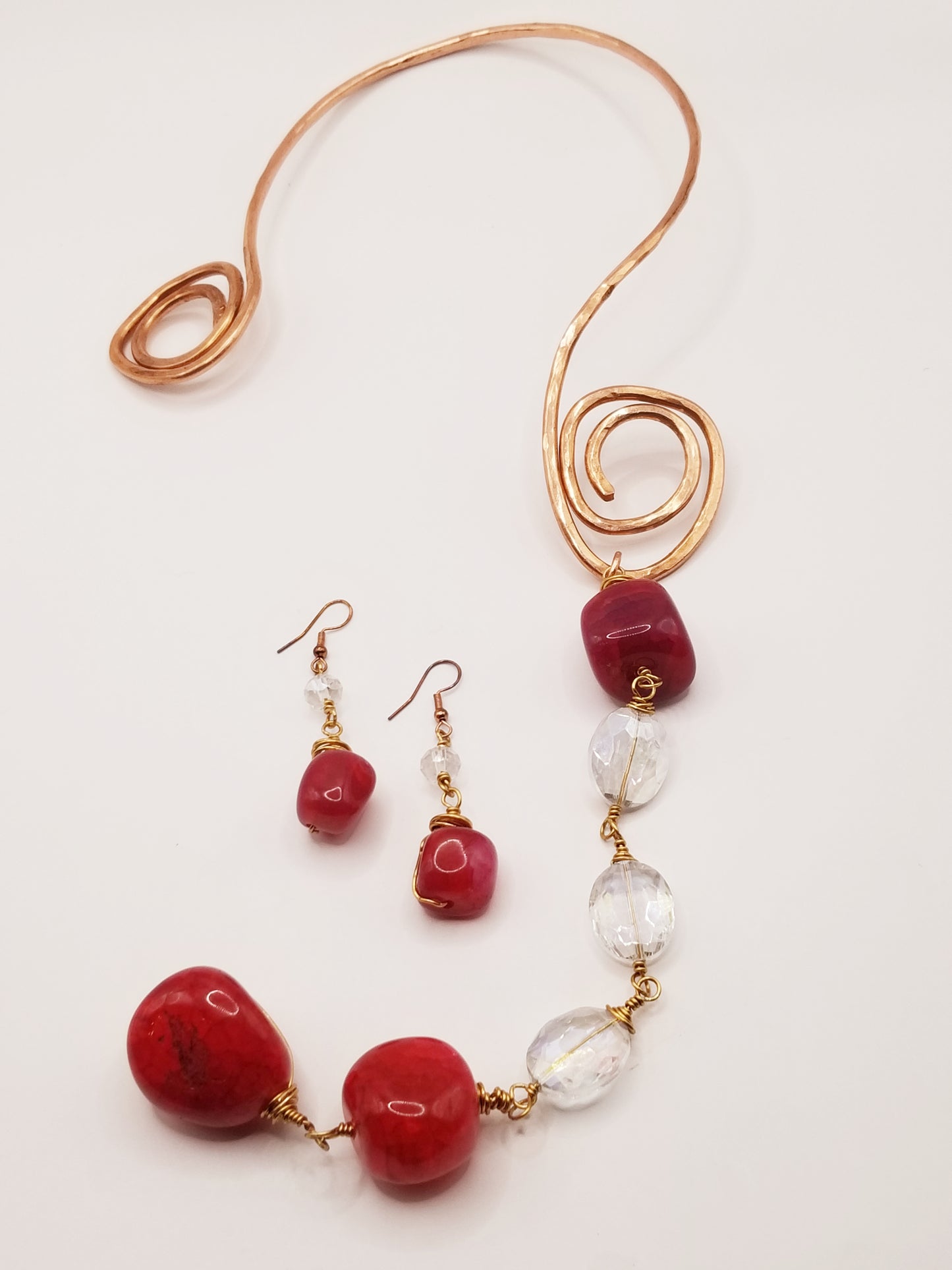Fuchsia Agate Copper Neck Collar