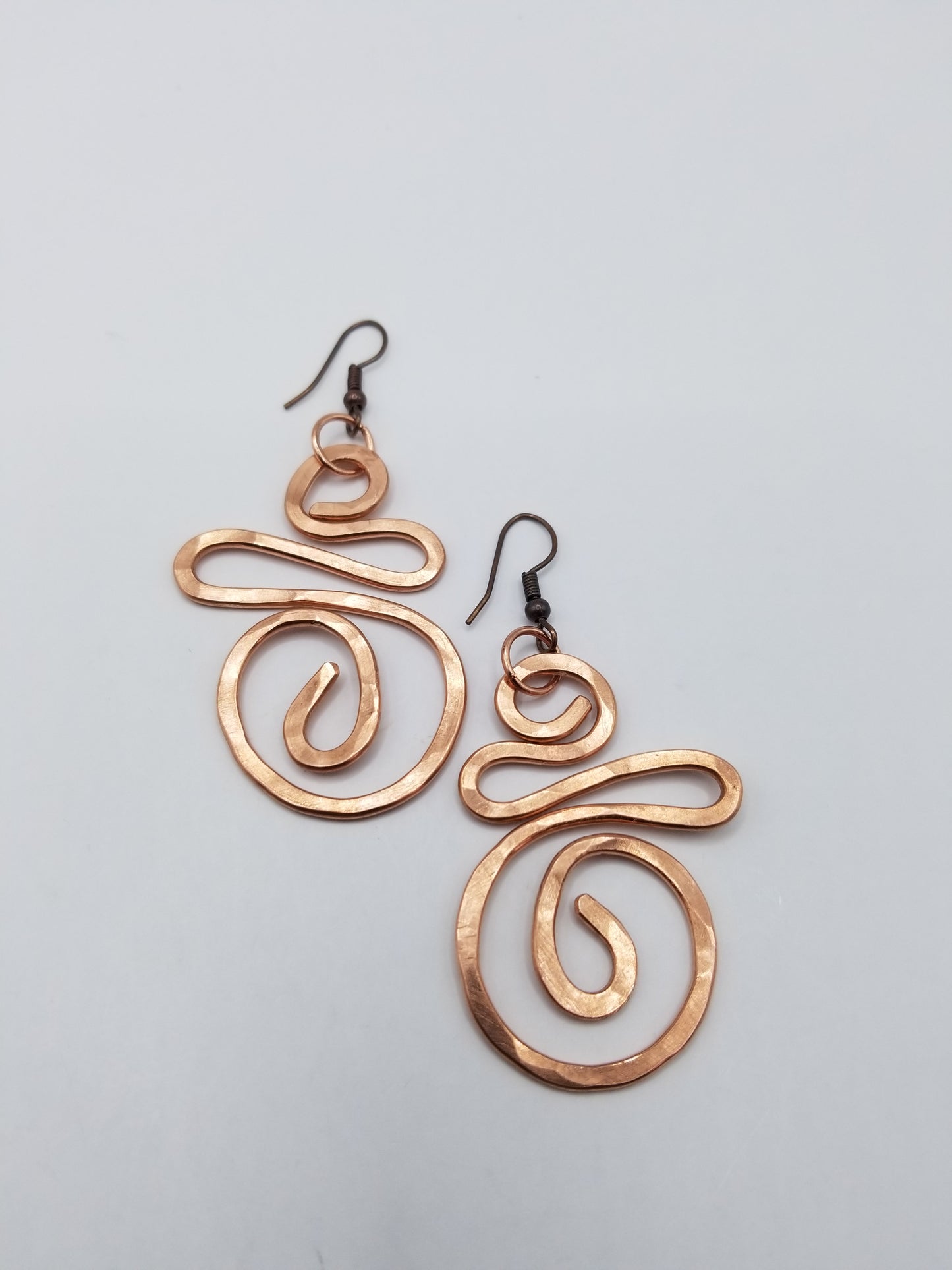 Curvy Swirl Copper Earrings