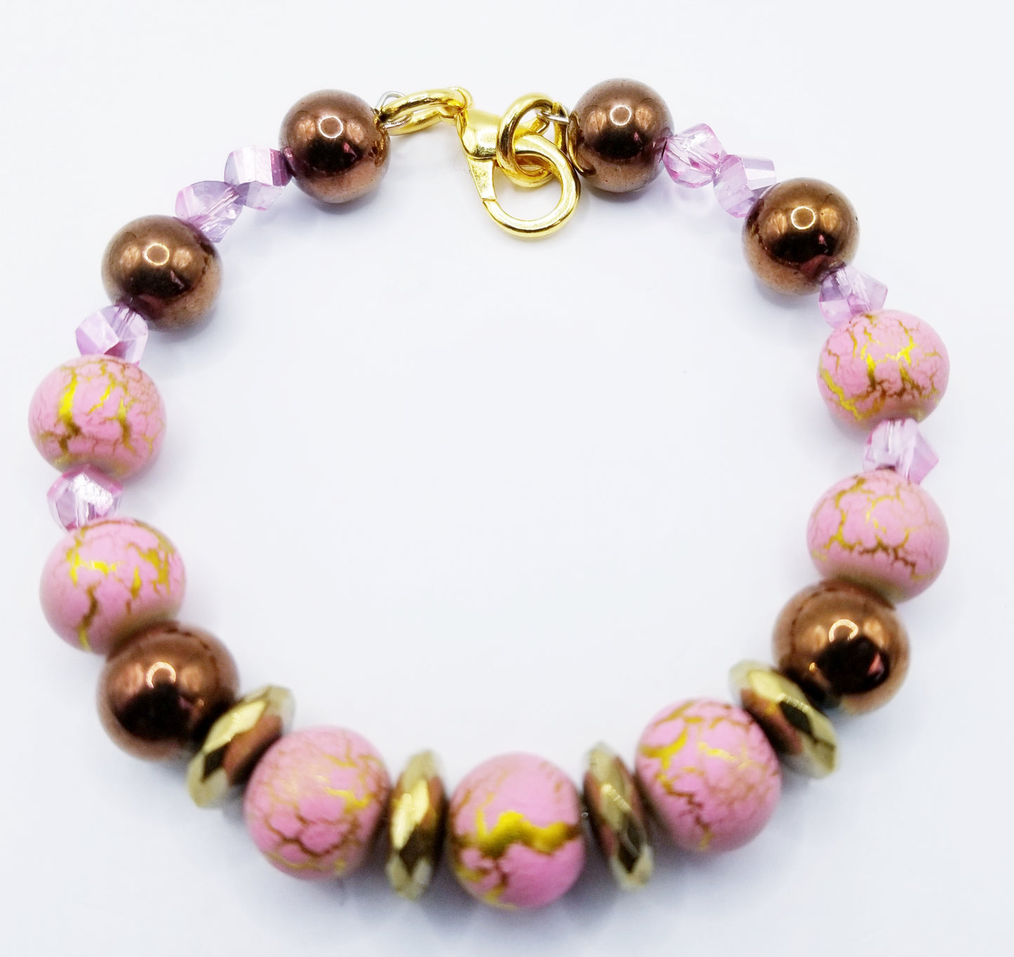 Pink & Gold Tone Bracelet
