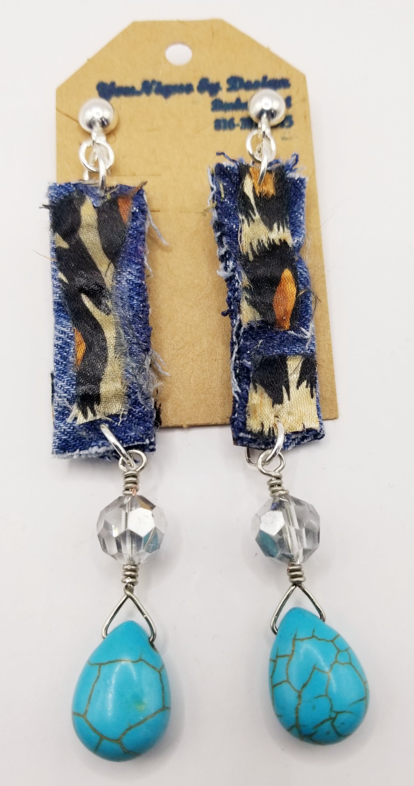 Denim Animal Patch Earrings