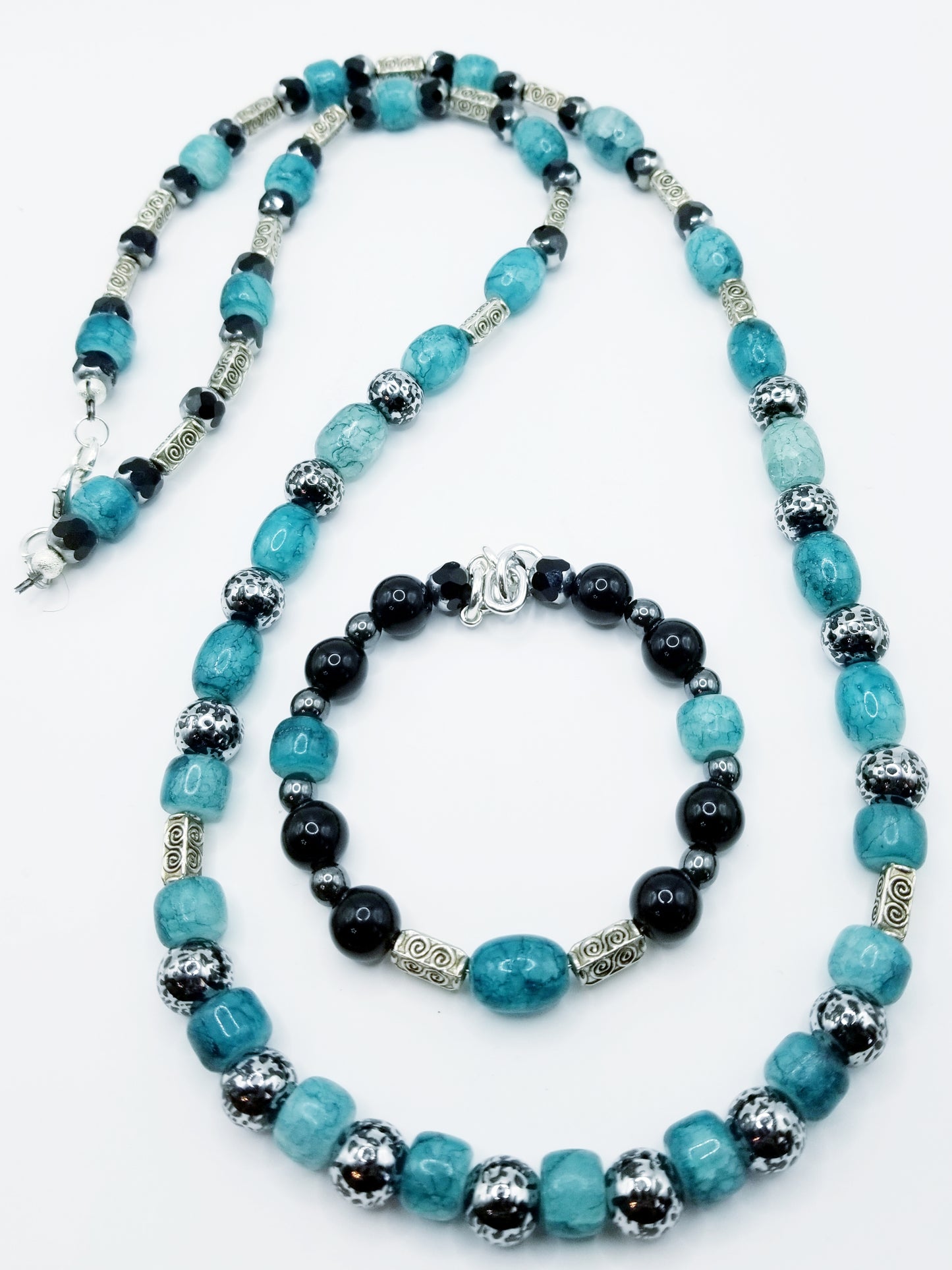 Ocean's Blue Men's Necklace Set