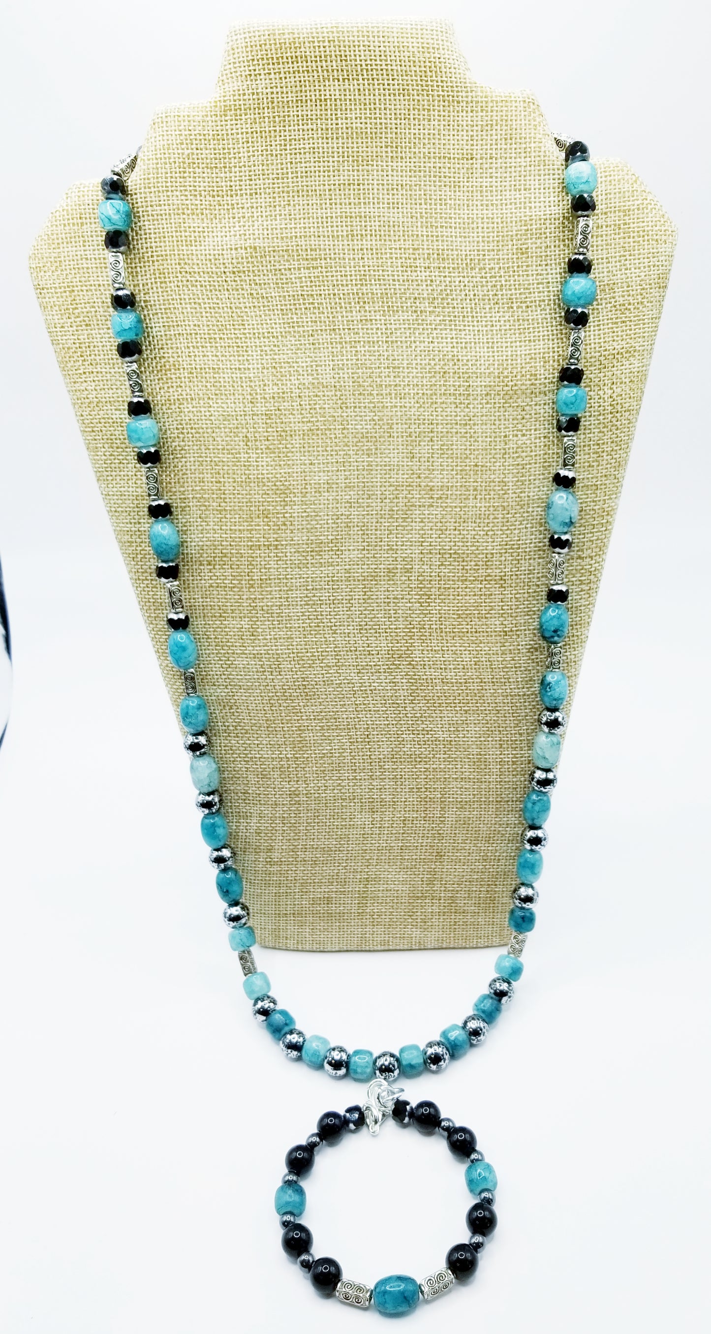 Ocean's Blue Men's Necklace Set