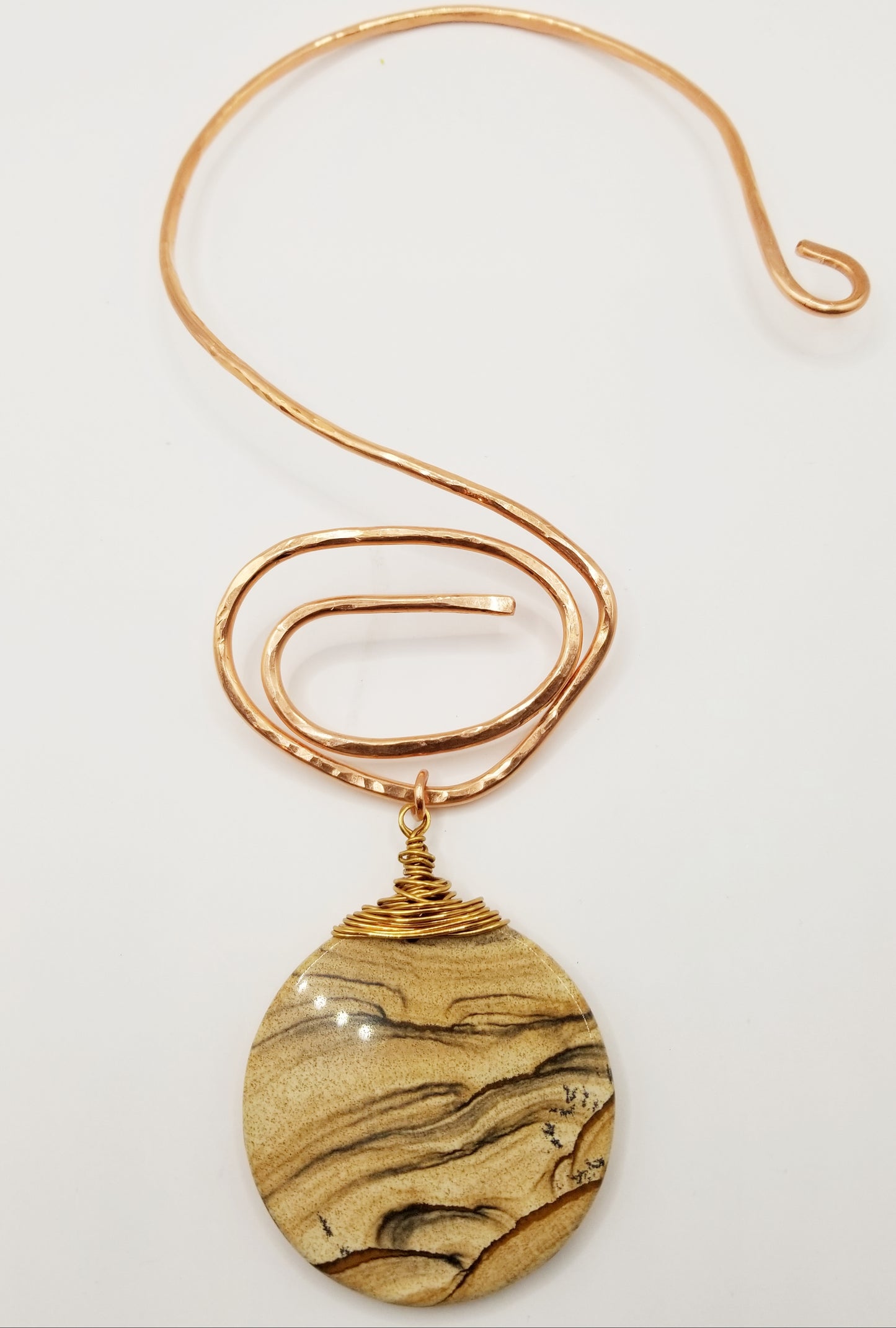 Agate Sphere Copper Neck Cuff