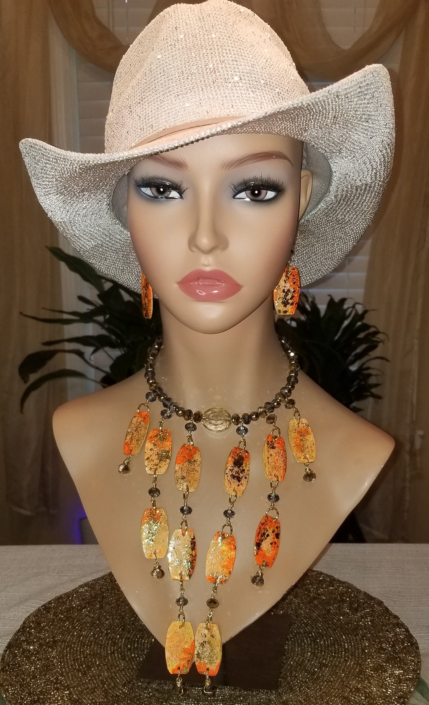 Reversible Tangerine & Lime Necklace Set