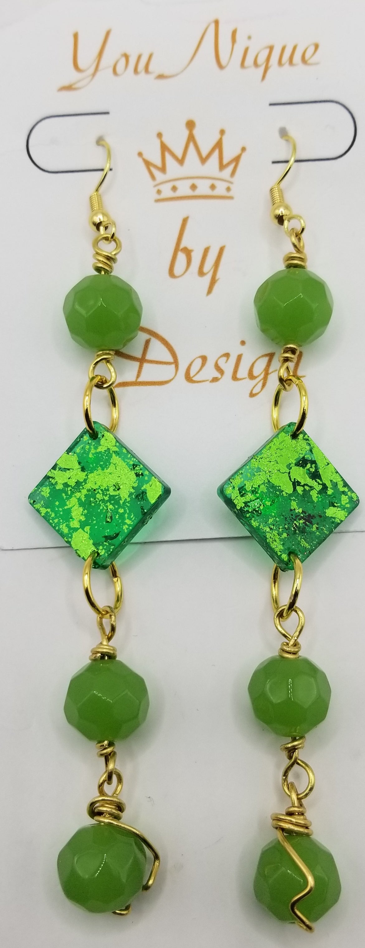 Shimmers of Emerald 4 Tier Earrings
