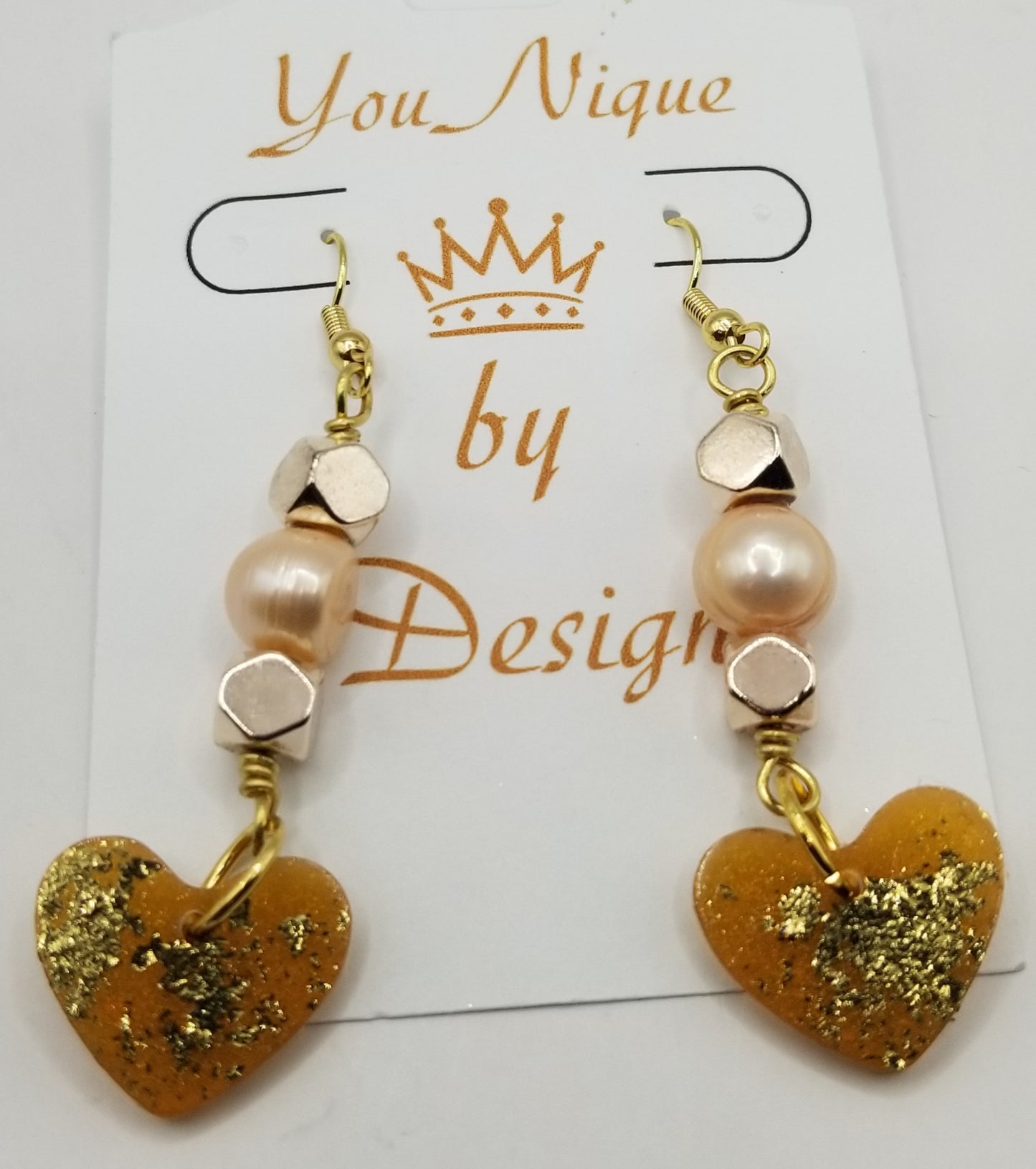 Shimmers of Topaz Dangling Heart Earrings