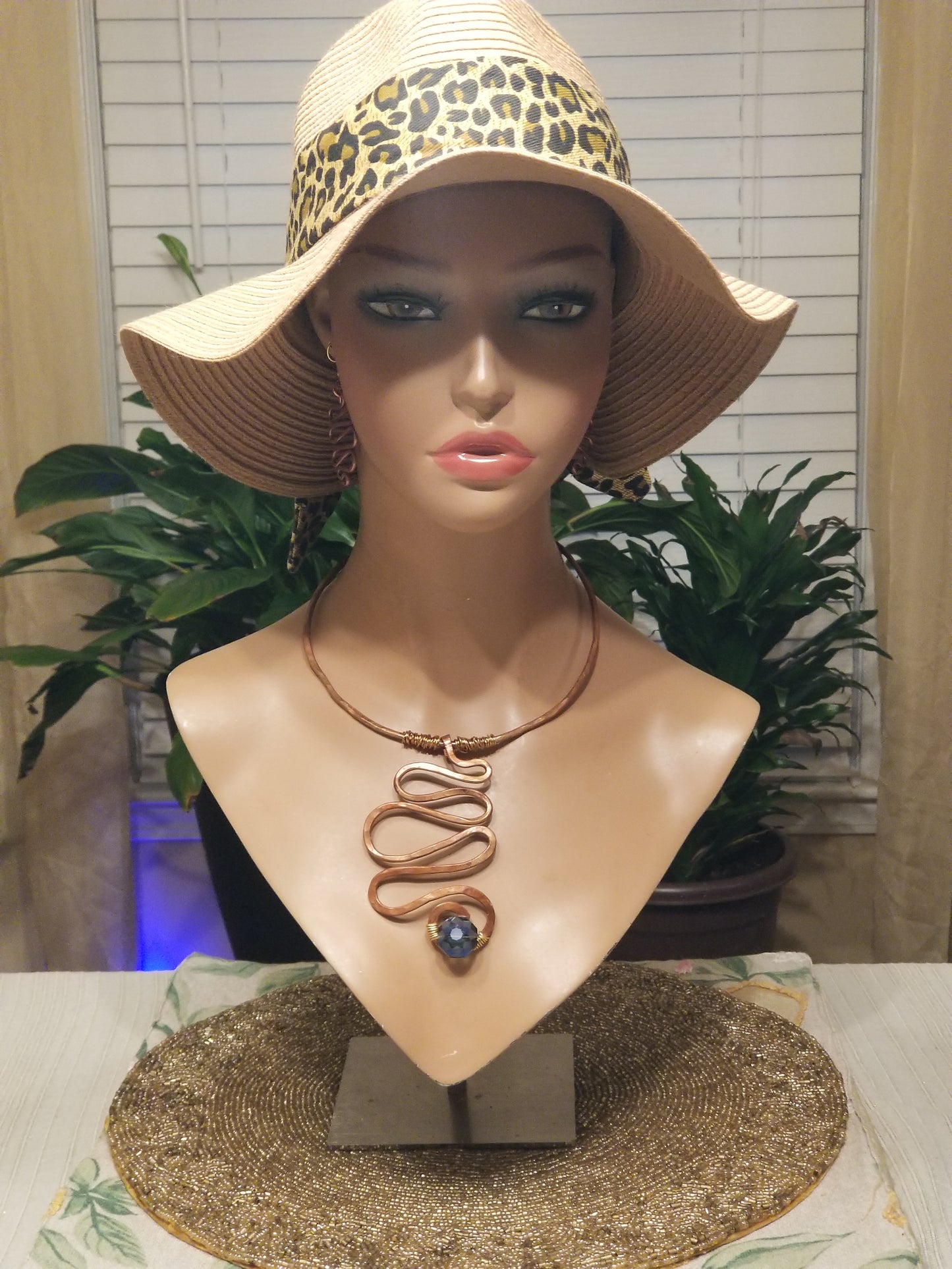 Bold and Wavy Copper Neck Cuff Necklace