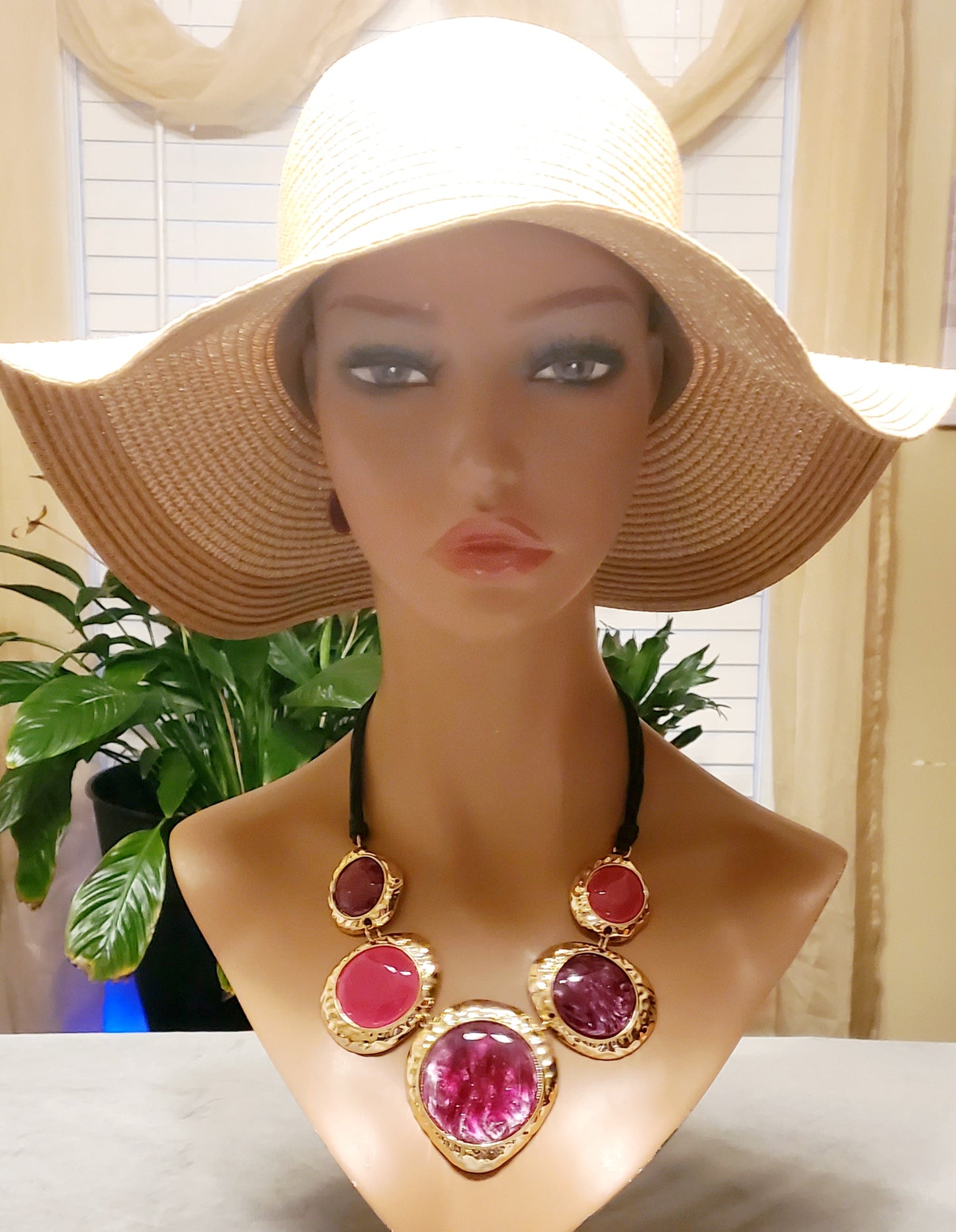 Chunky Fuchsia Link Necklace