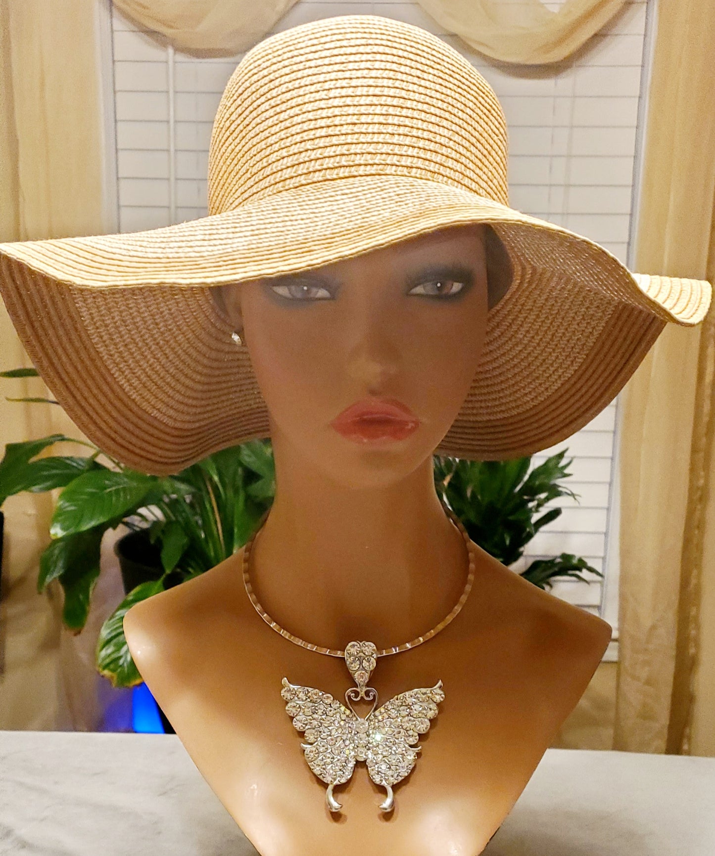 Rhinestone Butterfly Necklace