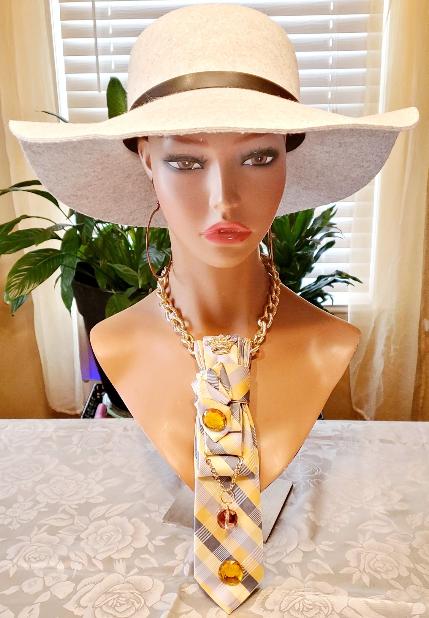 Executive Golden Yellow Necktie Necklace