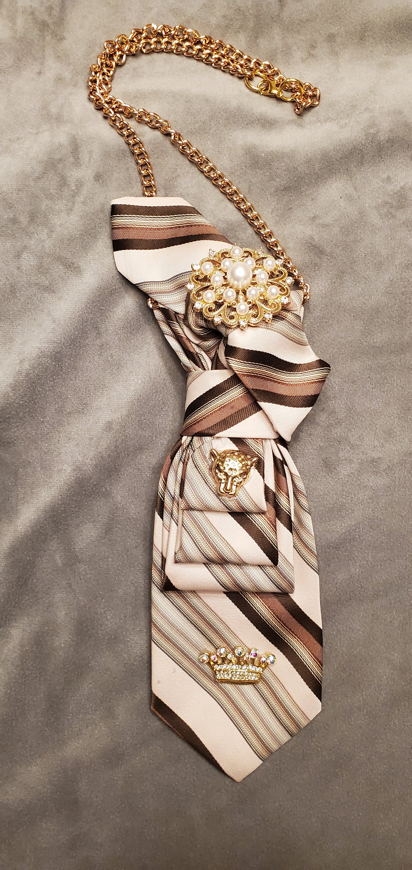 Cappuccino Silk Necktie Necklace