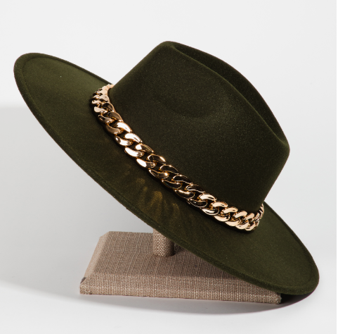 Chain Link Strap Western Fashion Hat
