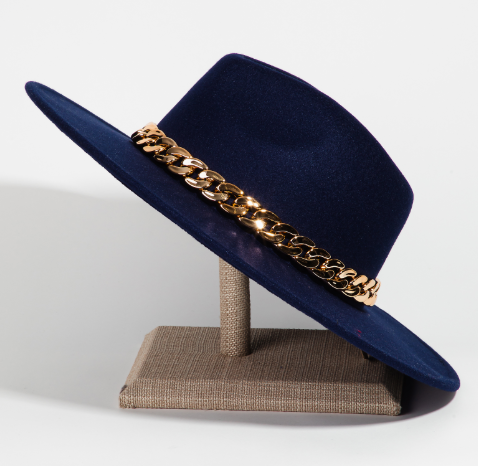 Chain Link Strap Western Fashion Hat