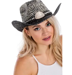Bling Rhinestone Studded Belt Black Ivory Ombre Cowboy Hat