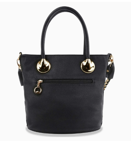 Black Medium Plaid Rhinestone Handbag
