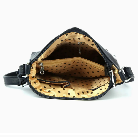 Bold Rhinestone Accent Crossbody Sling