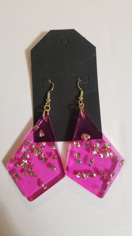Fuchsia Glam Diamond Dangle Earrings