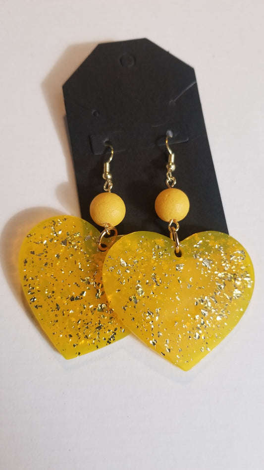 Falling for Yellow Gold Heart Earrings