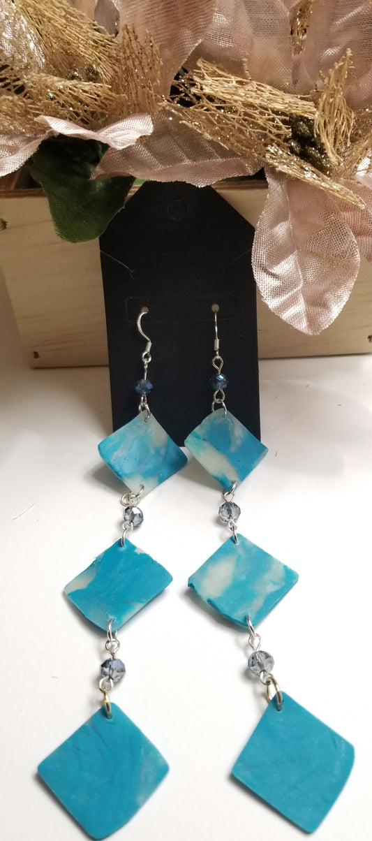 Triple Diamond Drop Dangles