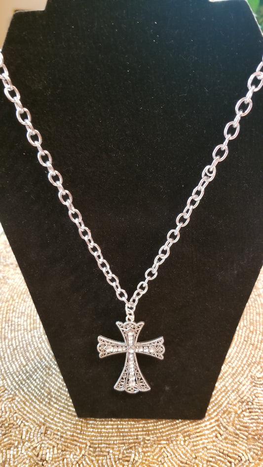 Silver Cross of Grace Necklace