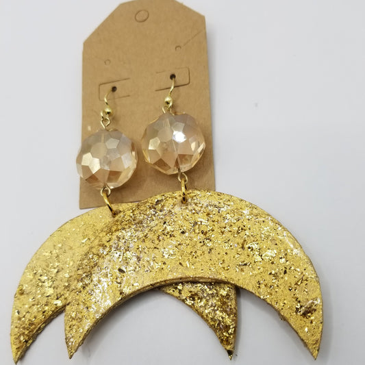 Gold Crescent Earrings