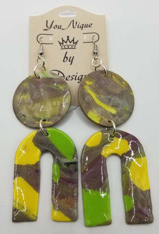 Lemon Lime Contrast Earrings