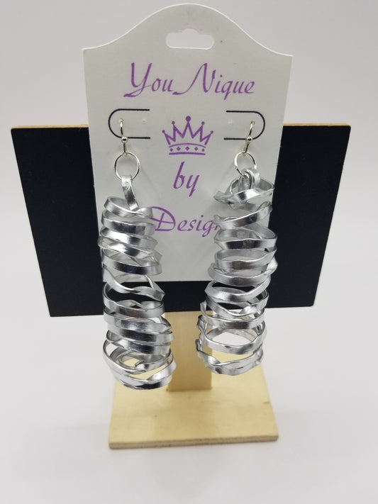 Silver Spiral Adjustable Length Earrings