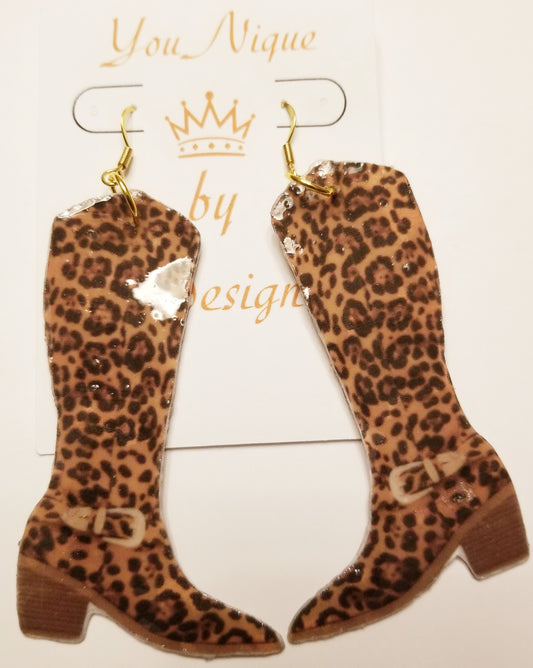 Animal Print Boot Earrings (Boots On the Ground)
