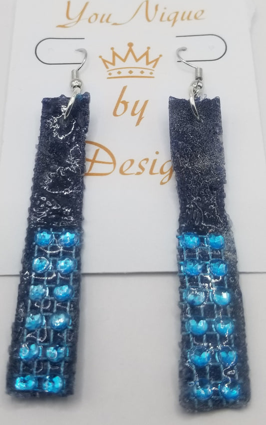 Minimalist Upcycled Denim Earrings
