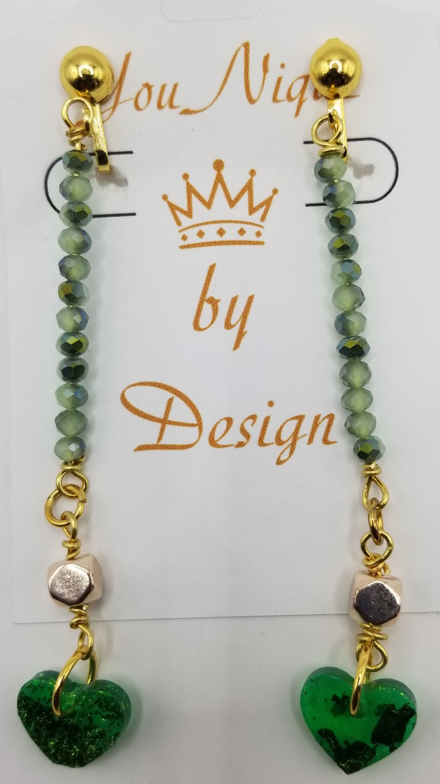 Shimmers of Emerald Dainty Beaded Earrings