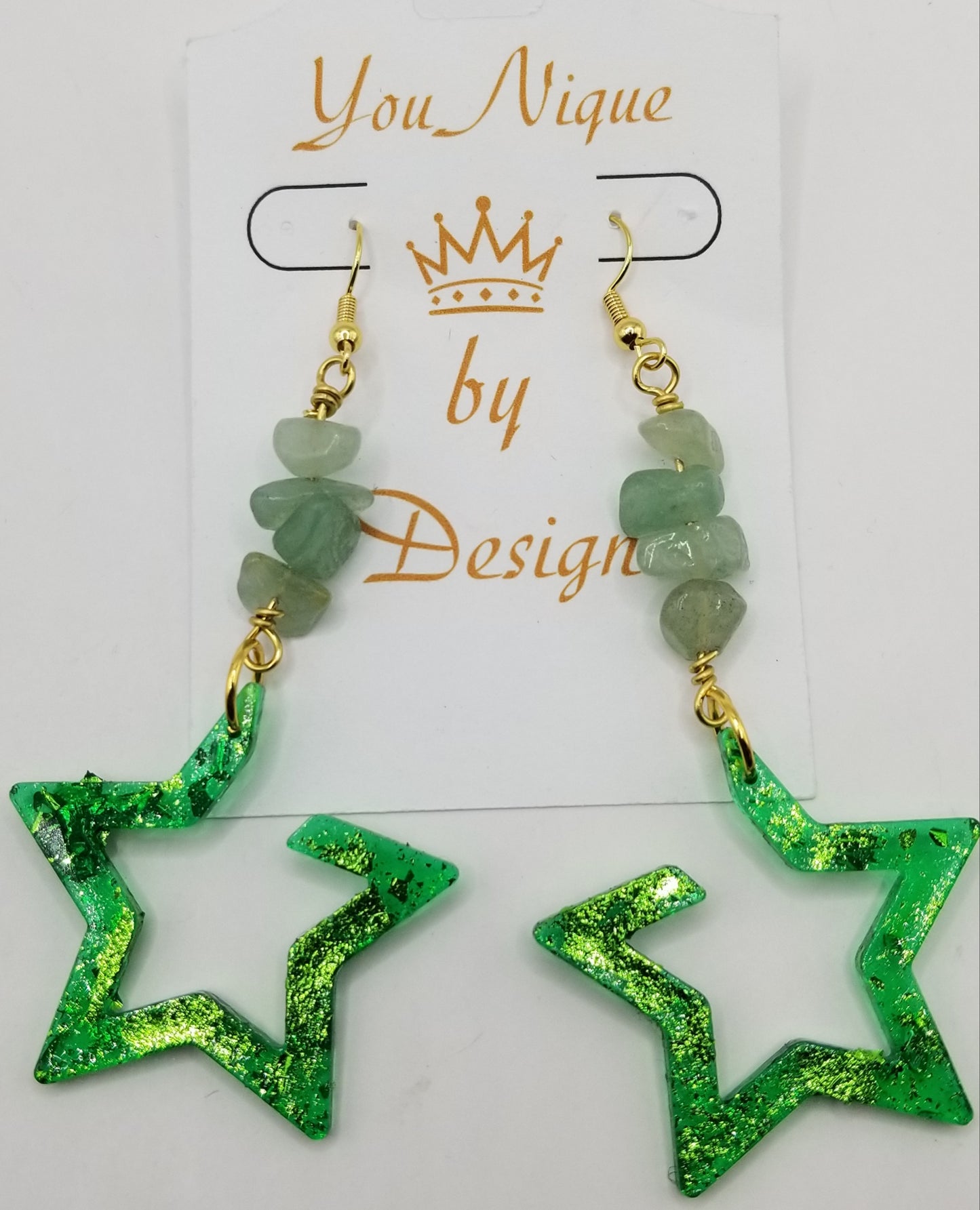 Shimmers of Emerald Starlight Earrings