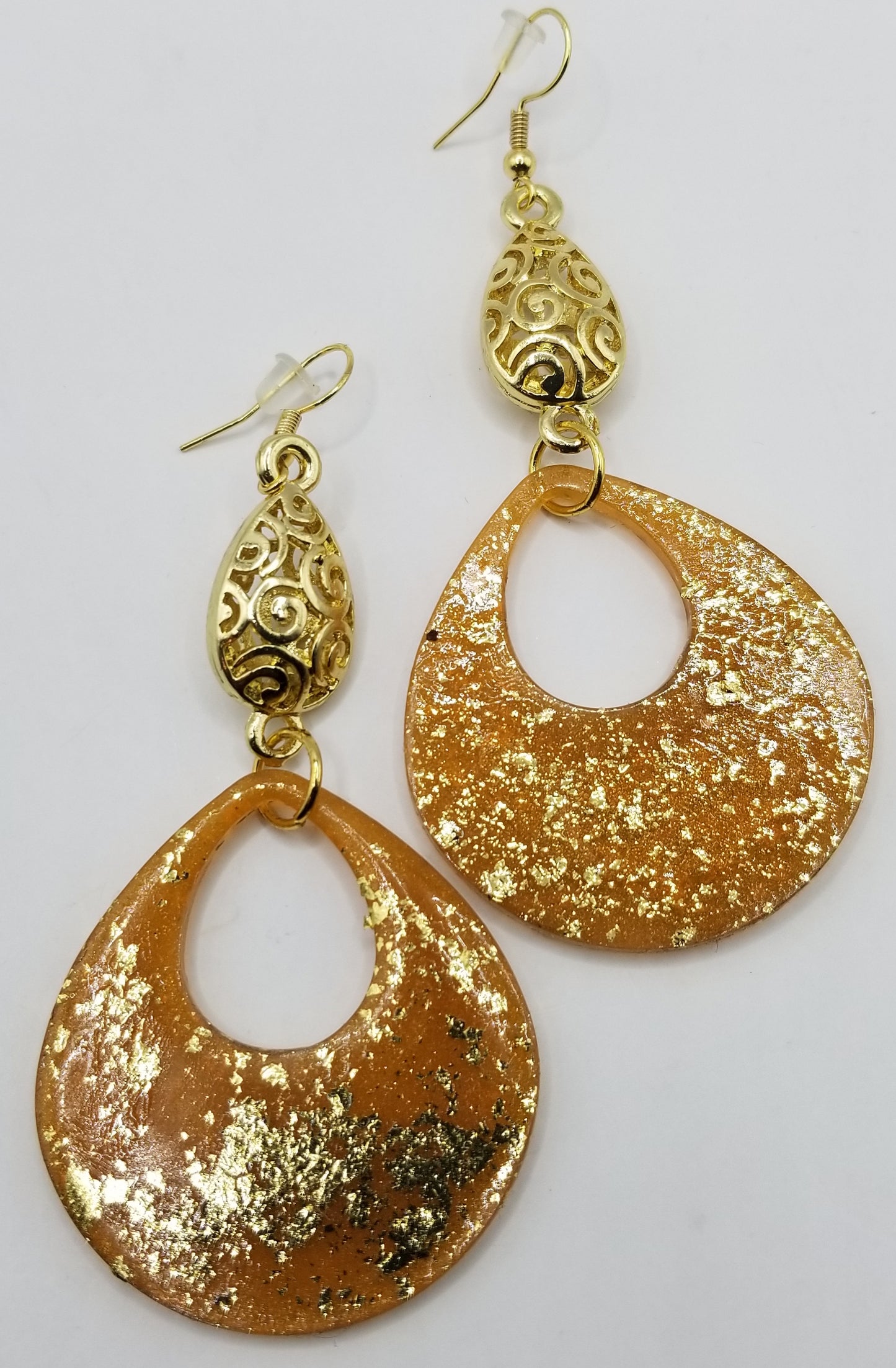 Shimmers of Topaz Hollow Teardrop Earrings