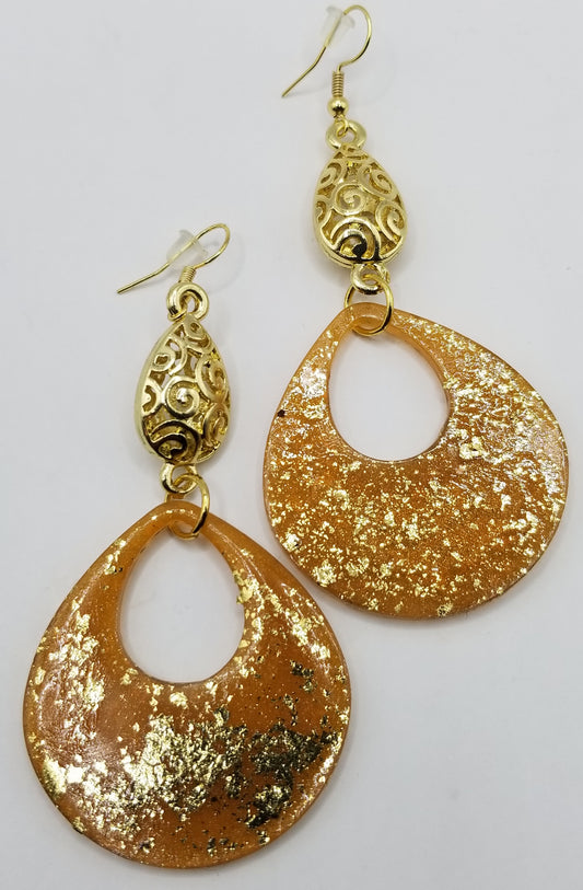 Shimmers of Topaz Hollow Teardrop Earrings