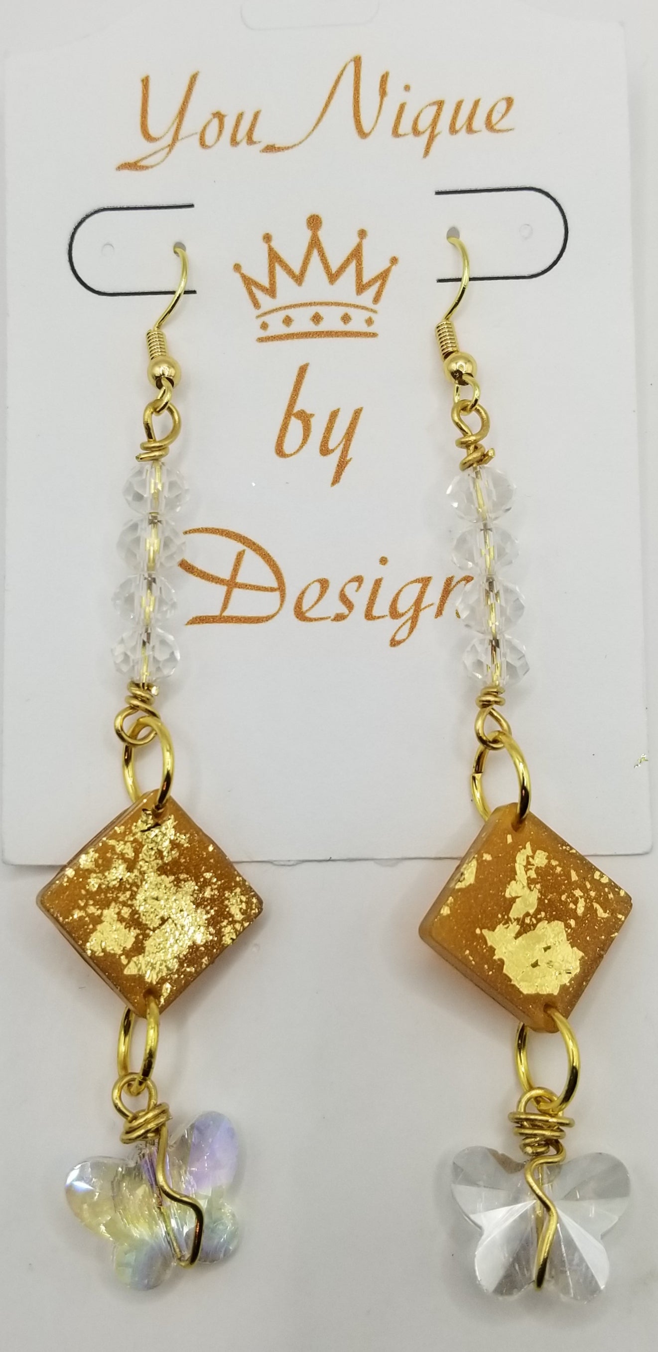 Shimmers of Topaz Translucent Butterfly Earrings