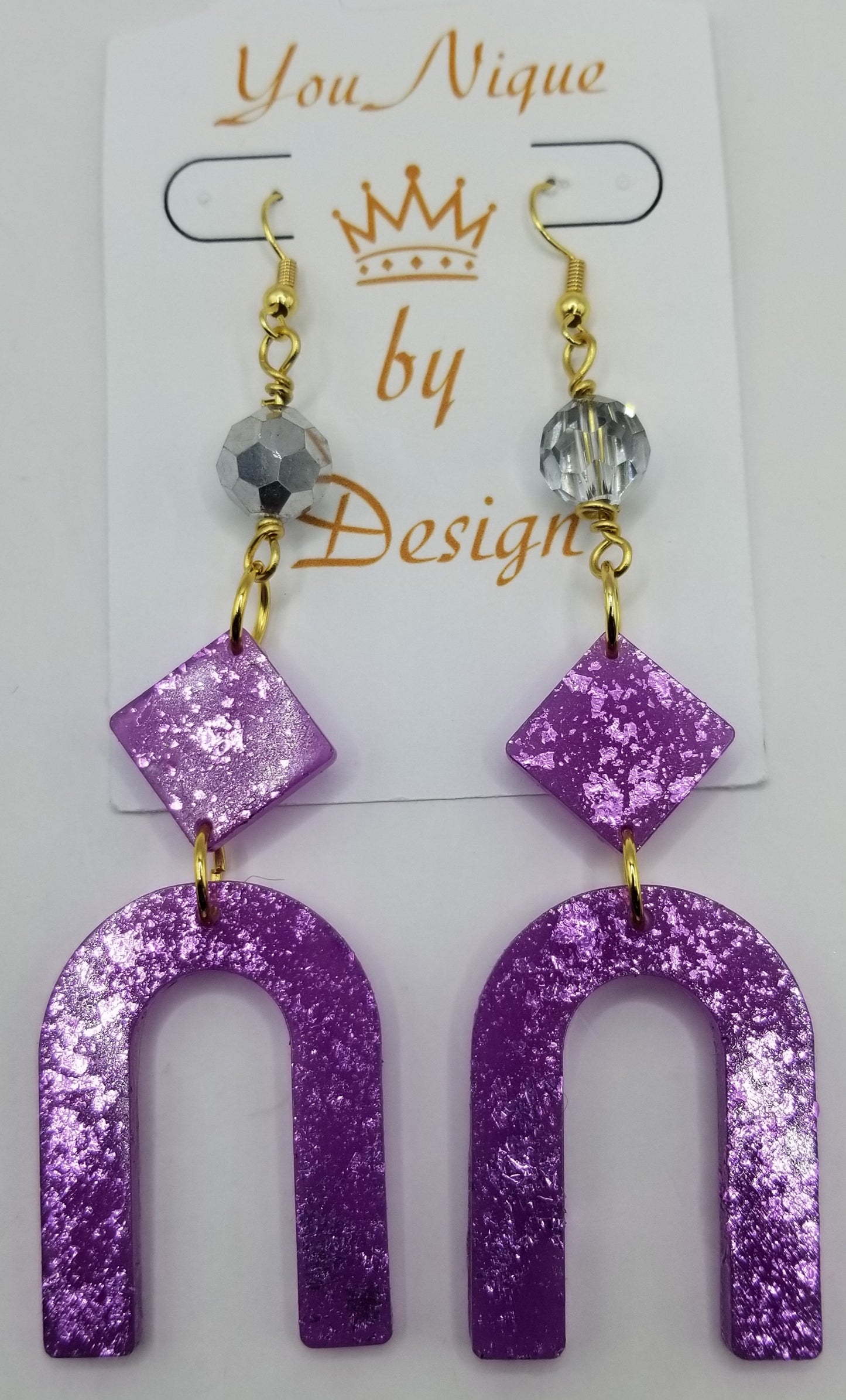 Shimmers of Violet Arc Earrings