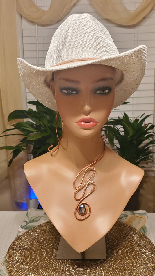 Ember Wave Copper Neck Cuff Necklace