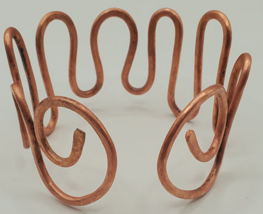 Wavy Curves Copper Statement Bracelet