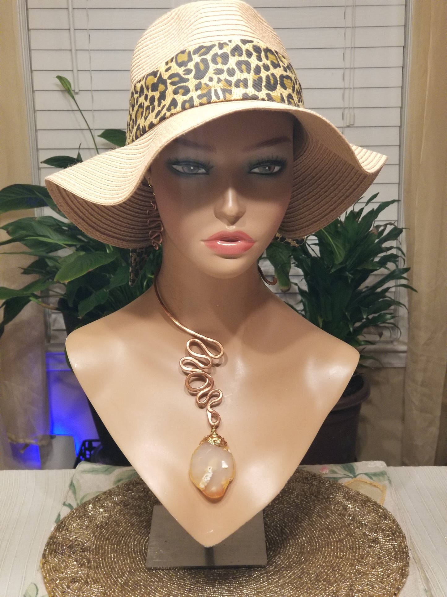 Infinity Copper Pendant Neck Cuff Necklace