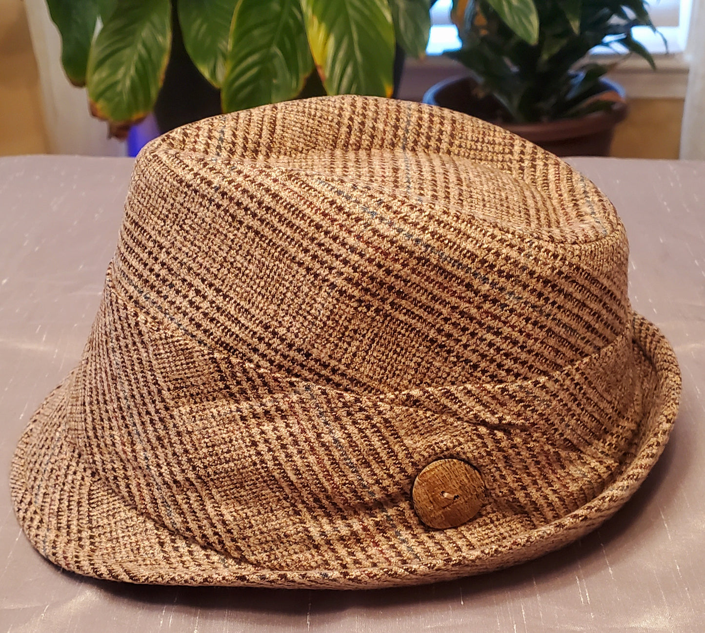 Brown Men's Fashion Fedora, Brim 1.5"