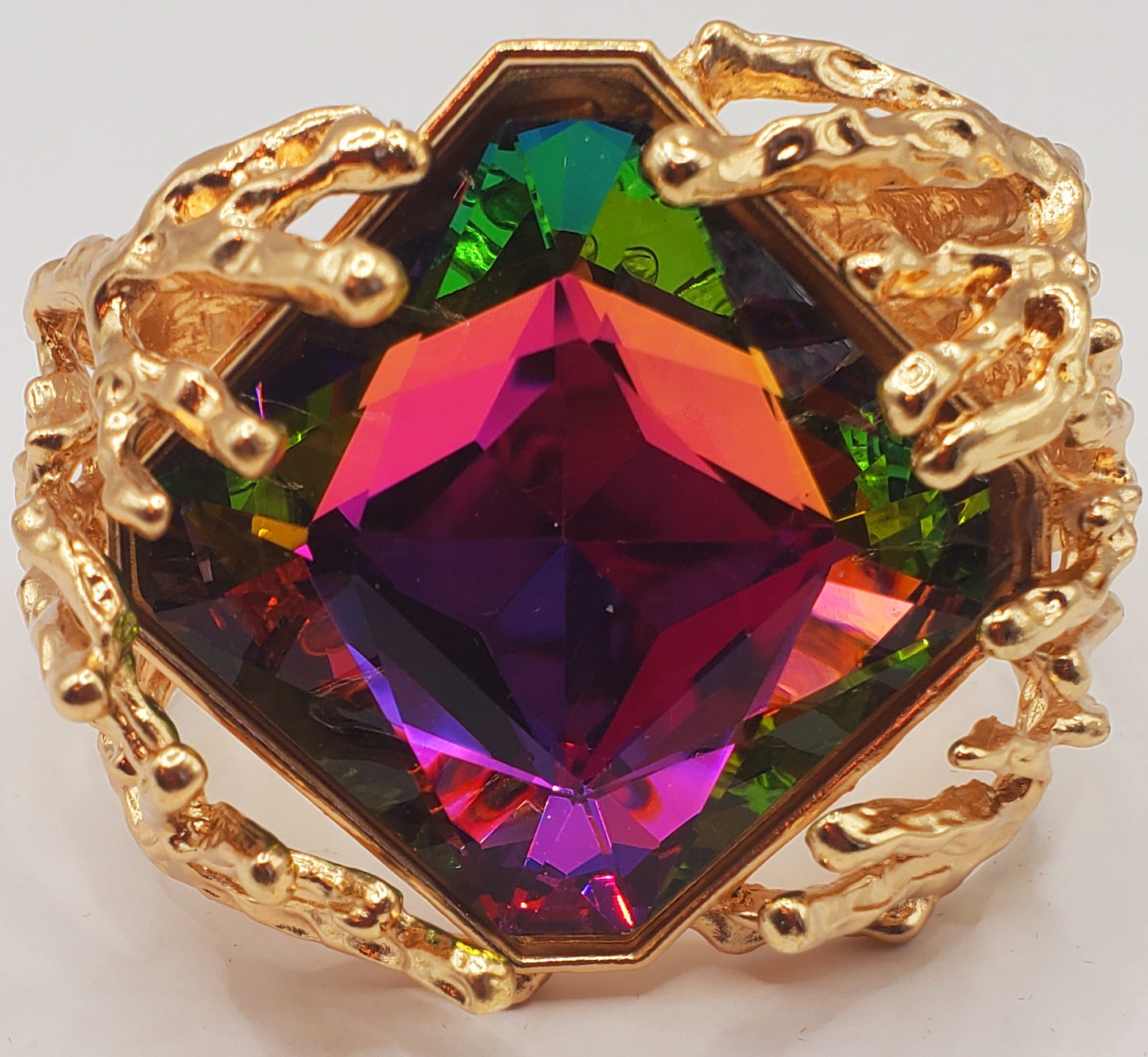 Luxe Metal Twig Detailed Hinged Bracelet