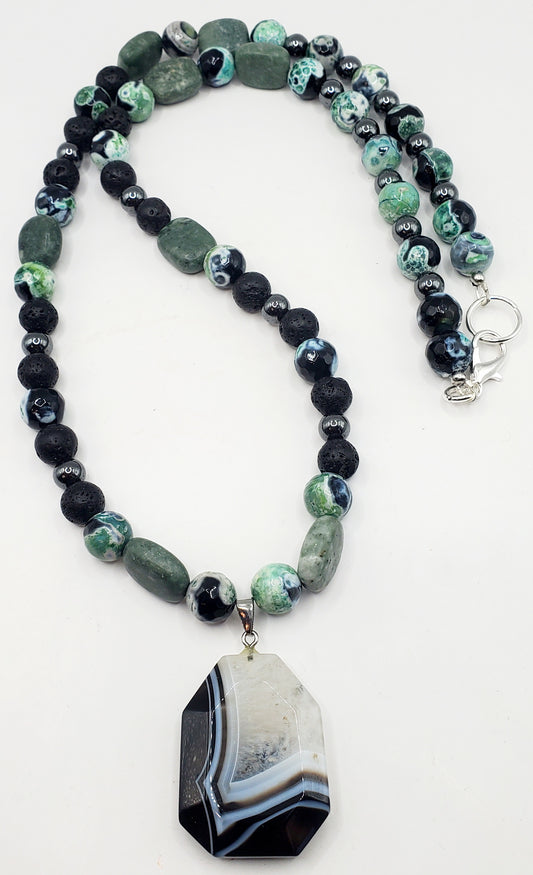 Jaded Marbleized Men's Necklace