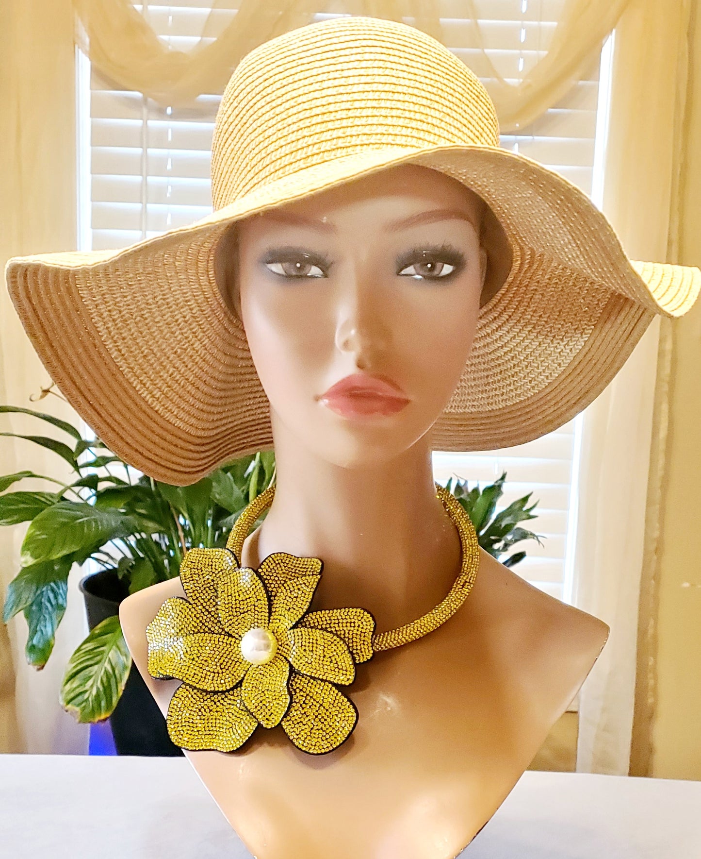Shimmering Yellow Flower Petal Necklace